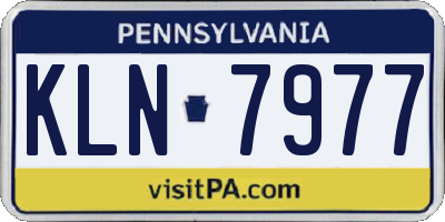 PA license plate KLN7977