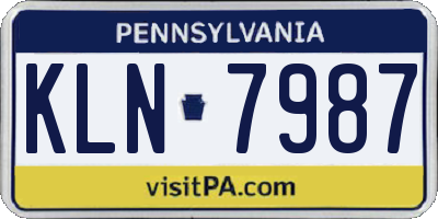 PA license plate KLN7987