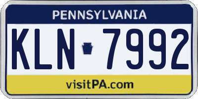 PA license plate KLN7992