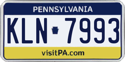 PA license plate KLN7993