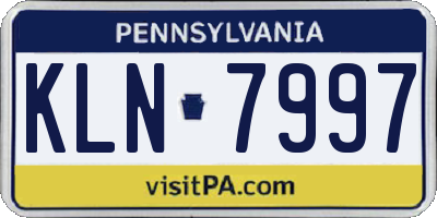 PA license plate KLN7997