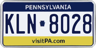 PA license plate KLN8028