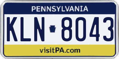 PA license plate KLN8043