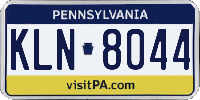 PA license plate KLN8044