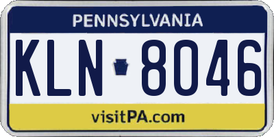 PA license plate KLN8046