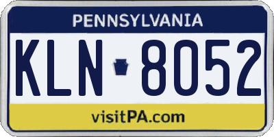PA license plate KLN8052