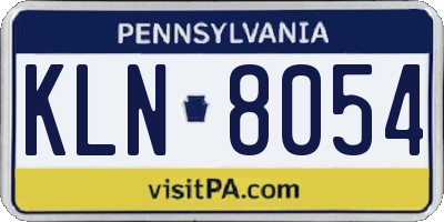 PA license plate KLN8054