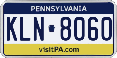 PA license plate KLN8060