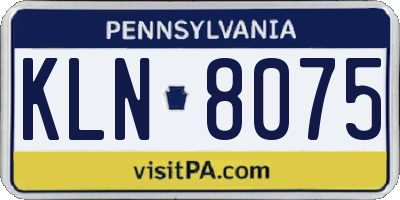 PA license plate KLN8075