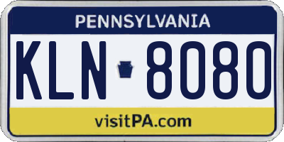 PA license plate KLN8080