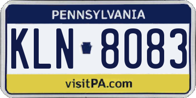 PA license plate KLN8083