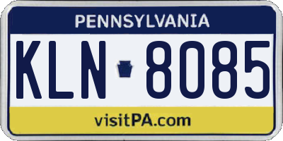 PA license plate KLN8085