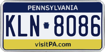 PA license plate KLN8086