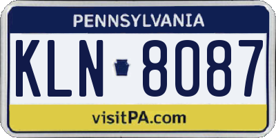 PA license plate KLN8087