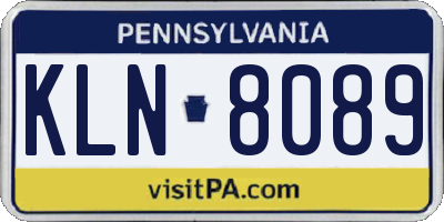 PA license plate KLN8089
