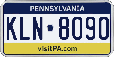 PA license plate KLN8090