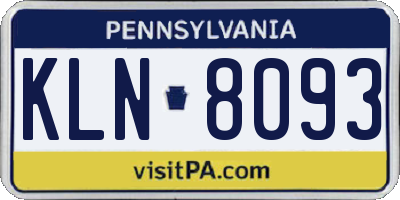 PA license plate KLN8093