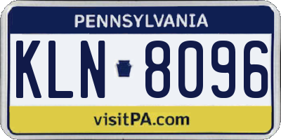 PA license plate KLN8096