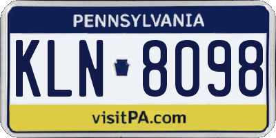 PA license plate KLN8098