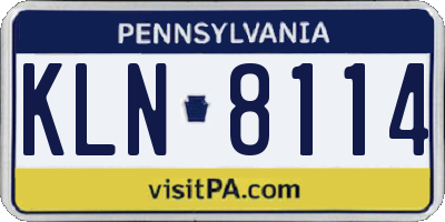 PA license plate KLN8114