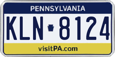 PA license plate KLN8124