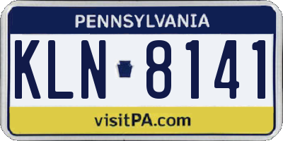 PA license plate KLN8141