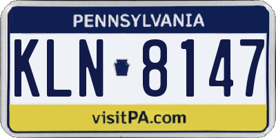 PA license plate KLN8147