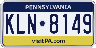 PA license plate KLN8149