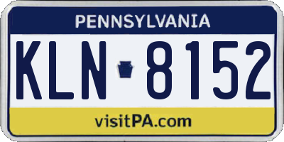 PA license plate KLN8152
