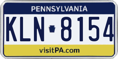 PA license plate KLN8154