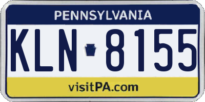 PA license plate KLN8155