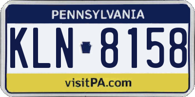PA license plate KLN8158