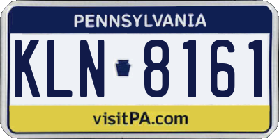 PA license plate KLN8161