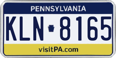 PA license plate KLN8165