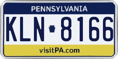 PA license plate KLN8166