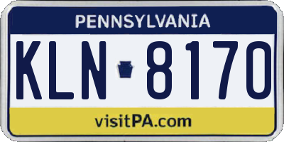 PA license plate KLN8170