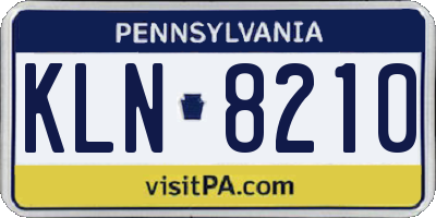PA license plate KLN8210