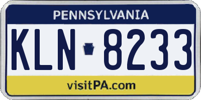 PA license plate KLN8233