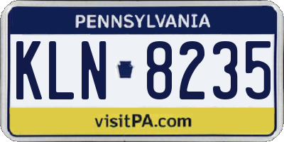 PA license plate KLN8235