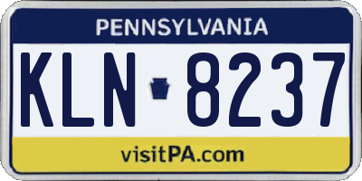 PA license plate KLN8237