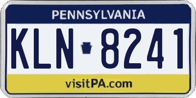 PA license plate KLN8241