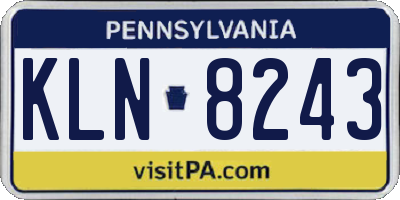 PA license plate KLN8243