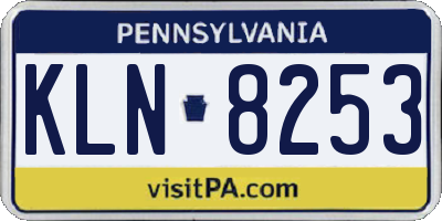 PA license plate KLN8253