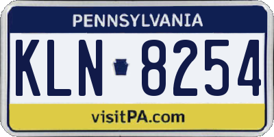 PA license plate KLN8254