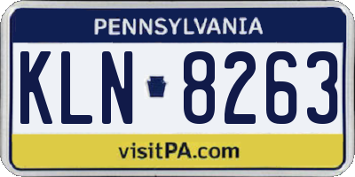 PA license plate KLN8263