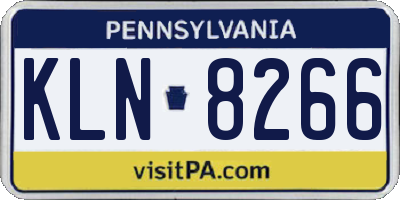 PA license plate KLN8266