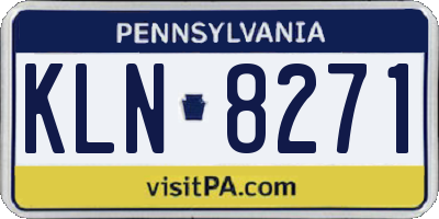 PA license plate KLN8271