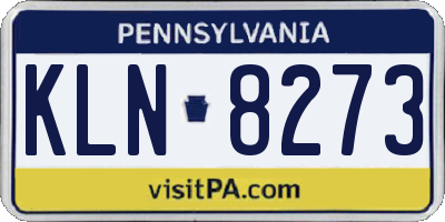PA license plate KLN8273
