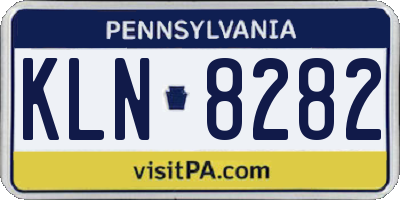 PA license plate KLN8282