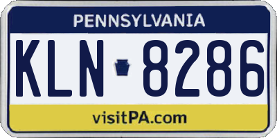 PA license plate KLN8286